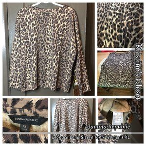 Banana Republic Leopard Print Long Sleeve Top